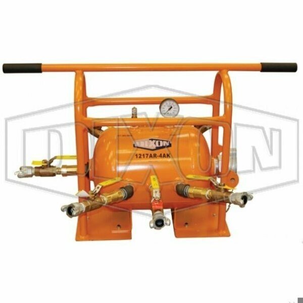 Air Tank Receiver Manifold with Protective Frame, Steel, Dixon, Mfr#: 1217AR-4AK